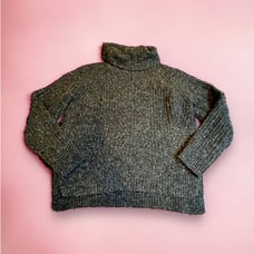 Madewell Wool Silk Gray Speckle Turtleneck Knit Sweater M