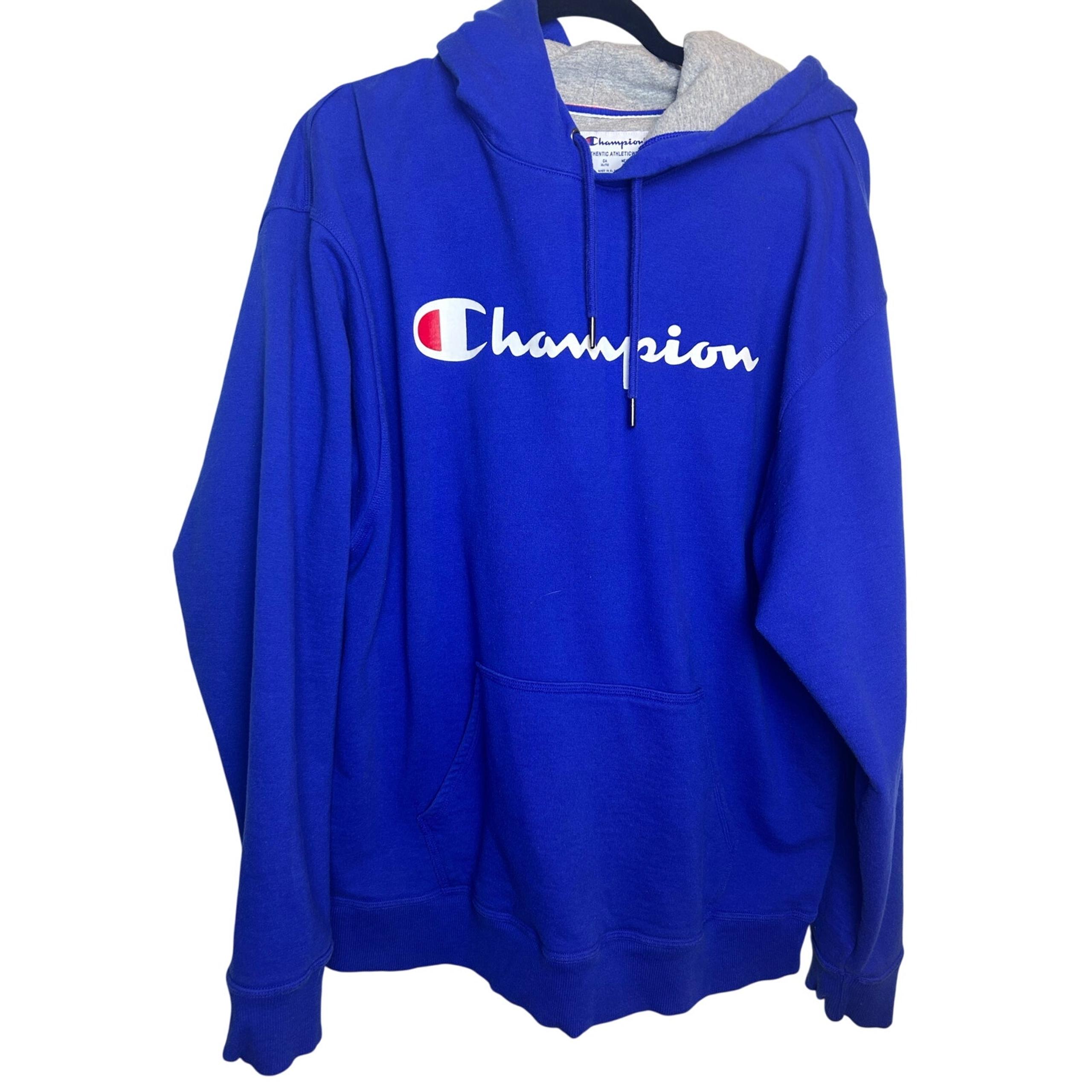 Champion Blue Hoodie Classic Women Size XL Royal Blue Bold Athletic