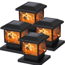MAGGIFT 4 Pack Solar Flame Post Lights, Outdoor Solar