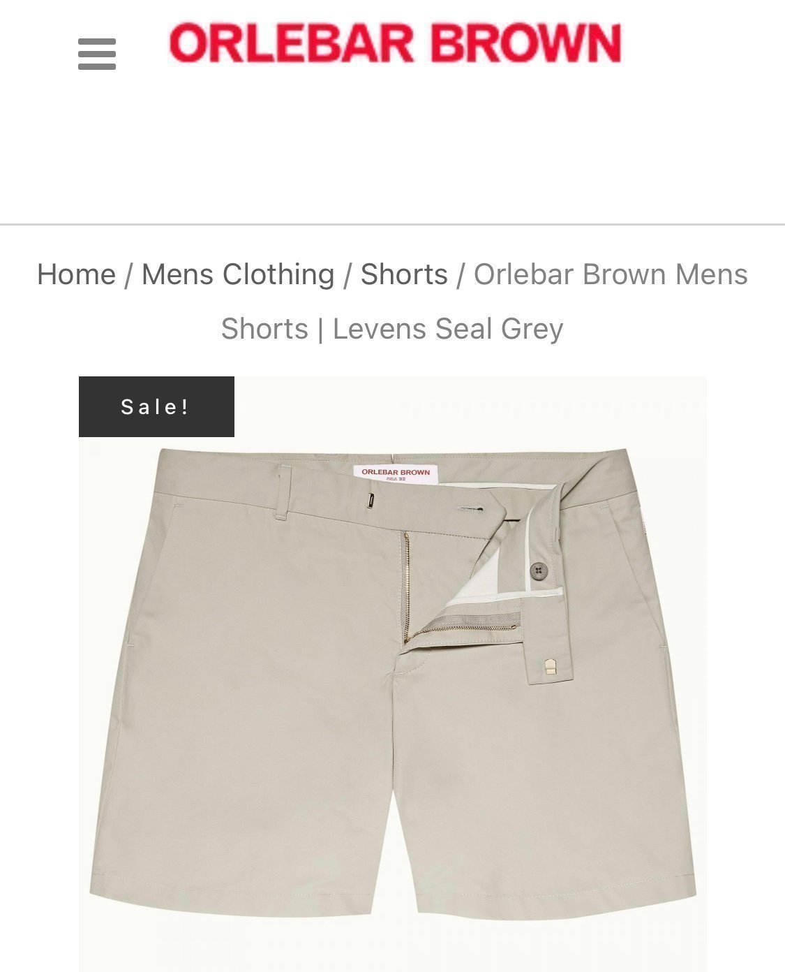 ORLEBAR BROWN MENS SHORTS | LEVENS SEAL GREY