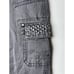 Miss Me Studded Sequin Gray Cargo Pants Size 26 Gray CP1331 Convertible Length