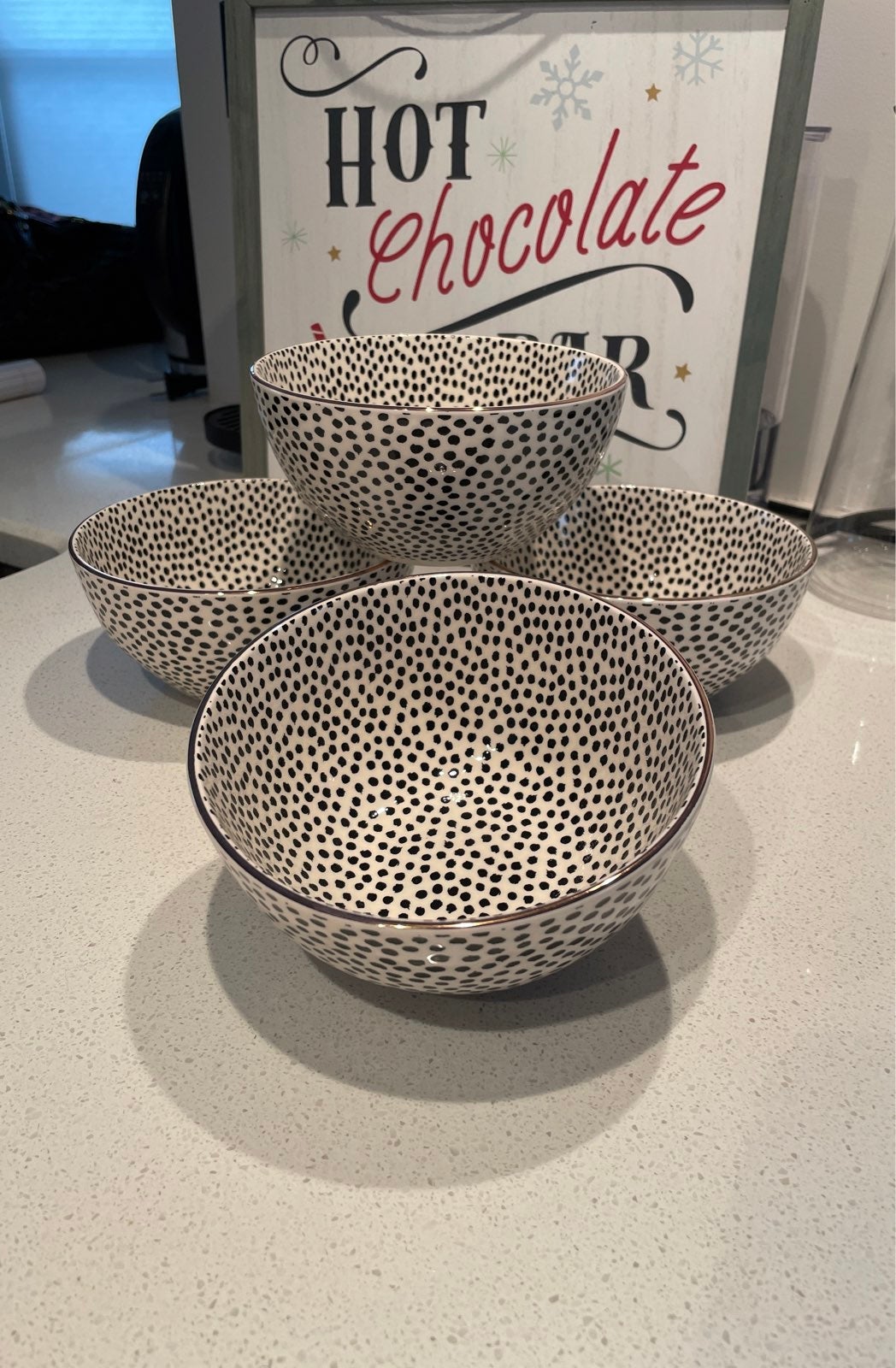 Thyme & Table Dot Stoneware Set of 4 Bowls