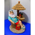 NEW Christmas Coastal Beach Santa Claus Figurine Tiki Hut Hawaii Tropical Noel