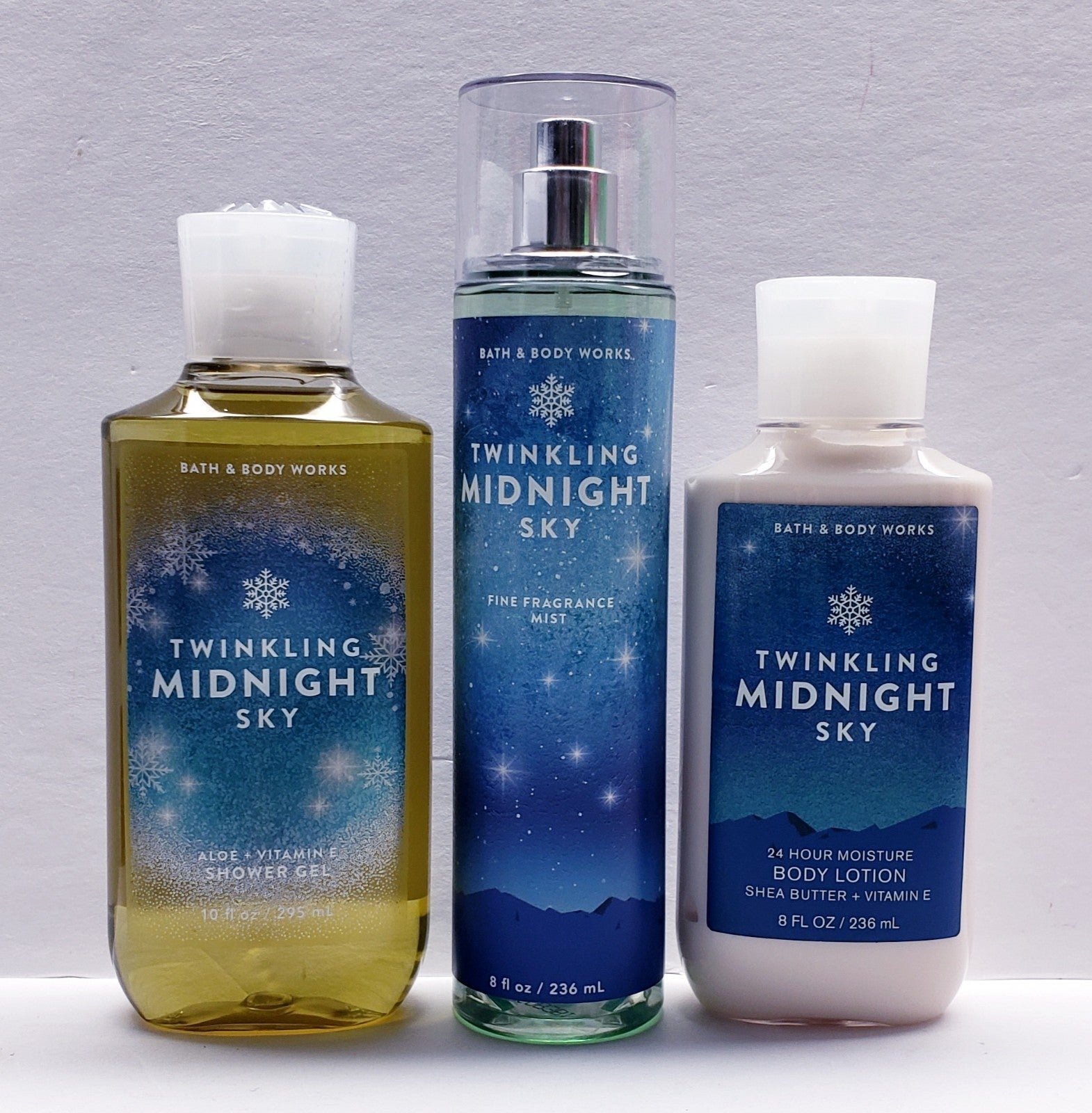 Bath & Body Works TWINKLING MIDNIGHT SKY Fragrance Mist, Shower gel, Body Lotion