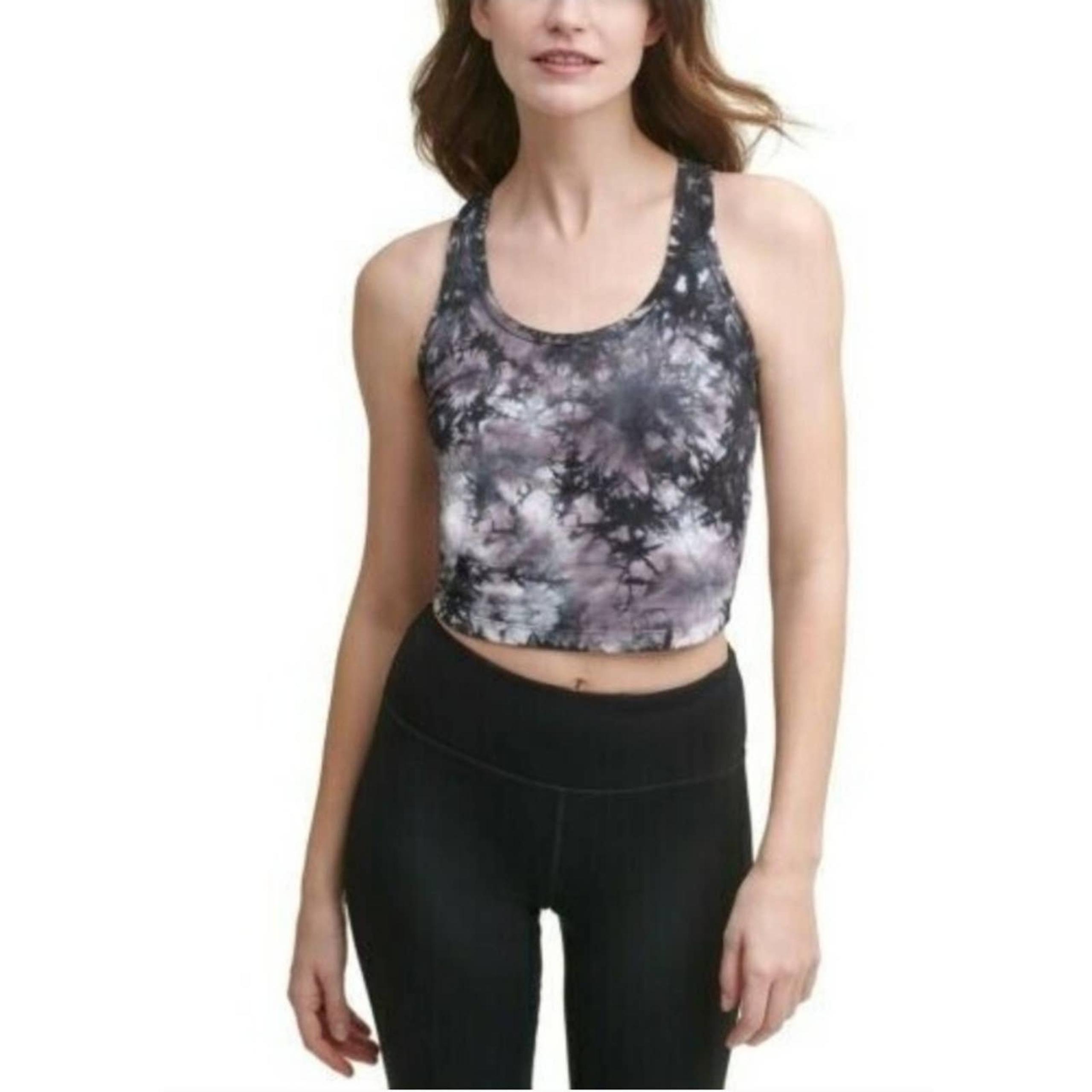 Calvin Klein Cropped Tie-Dyed Stretch Women Medium Racerback Top MSRP $50 NWT
