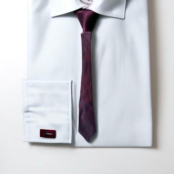 Vintage Tie Ashley & Blake Necktie Burgundy Red Navy Blue Silk Dress Shirt Tie