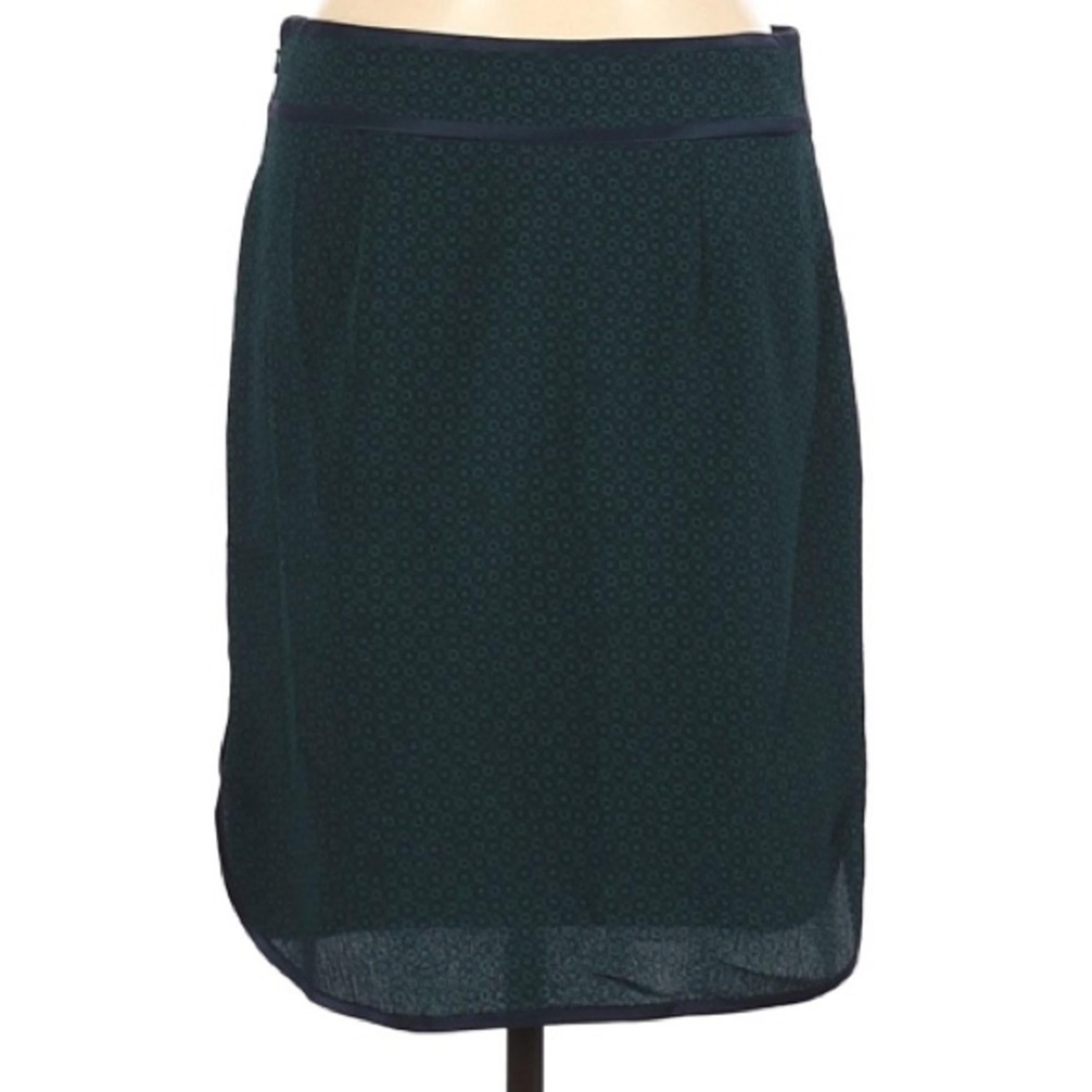 Tory Burch Green & Blue Printed Mini Skirt Womens 6 Classic Pencil Straight