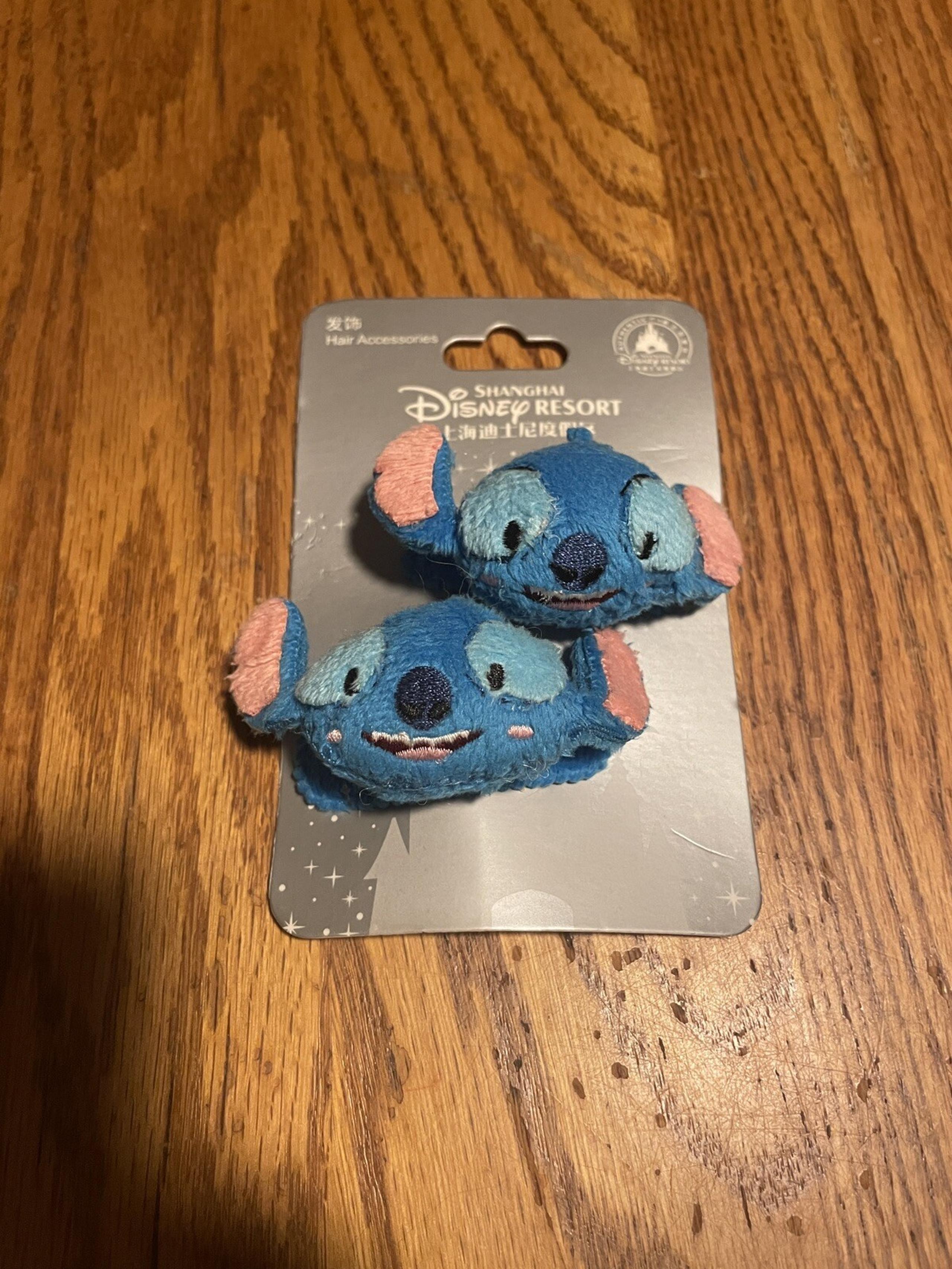 Disney Resort Shanghai Stitch Plush Hair Clips Accessories