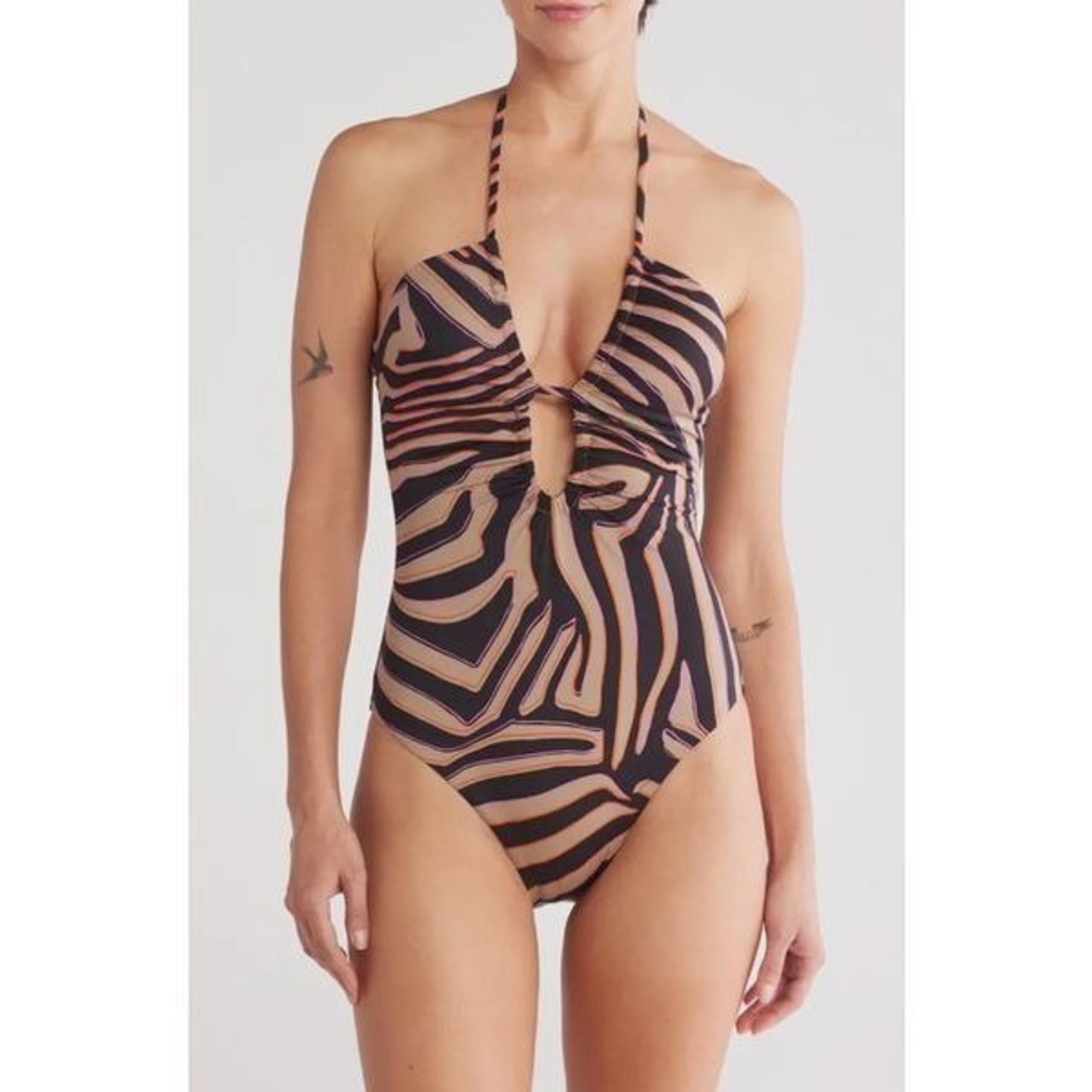 Sanctuary NWT Party Animal Crossneck Swimsuit Med