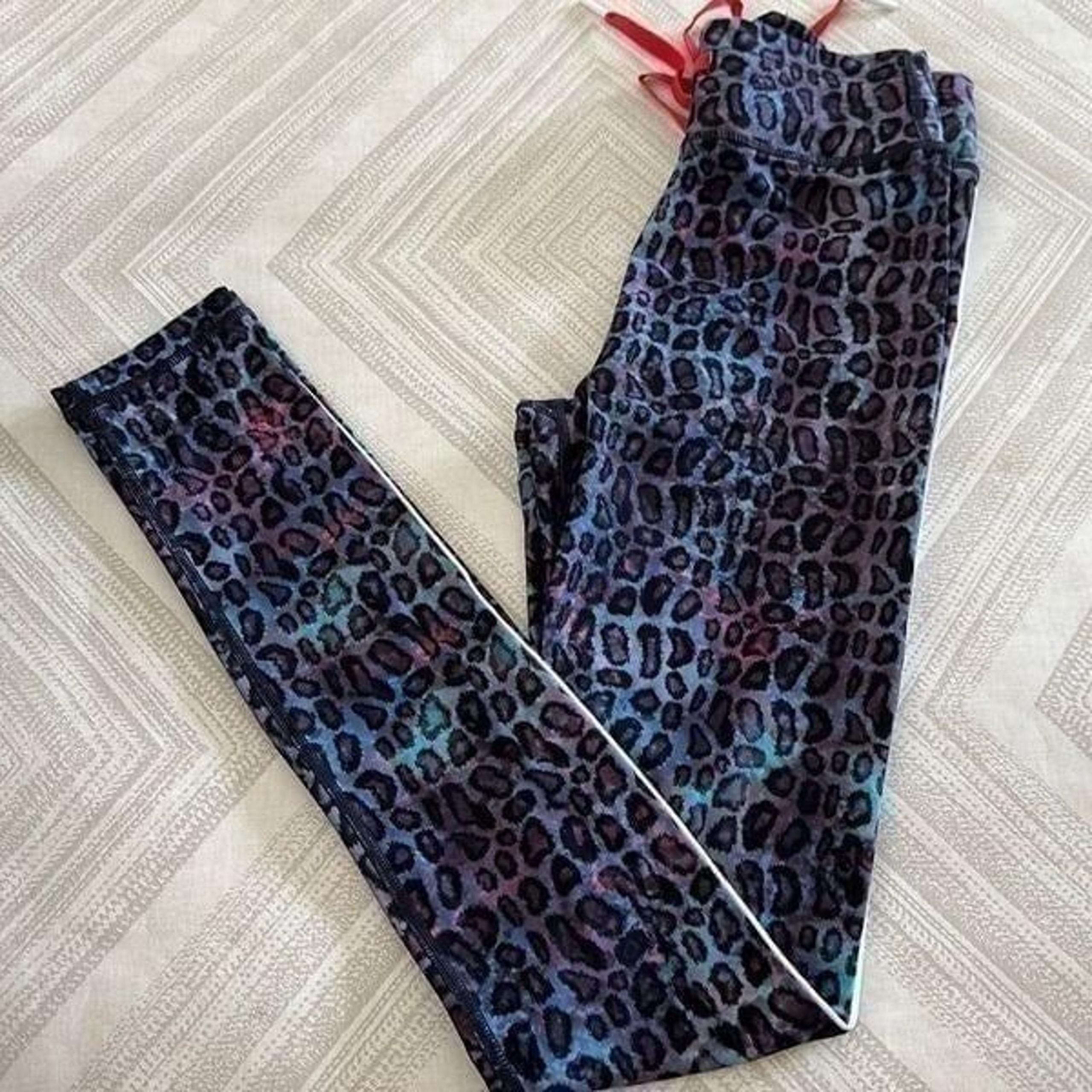 Women’s Marina Animal Print Blue & Black Leggings - THE UPSIDE