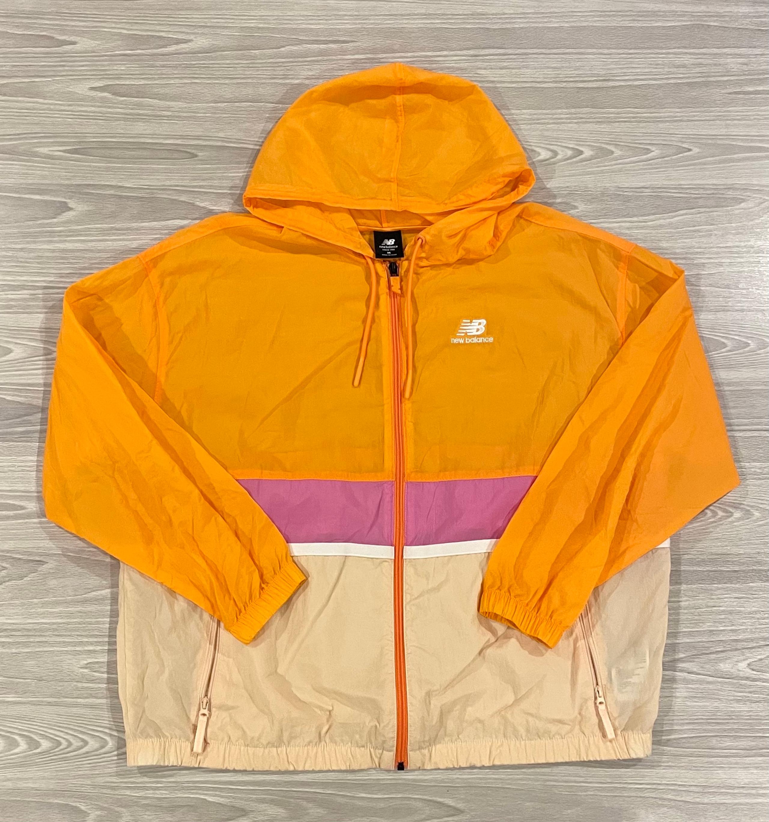 New Balance Windbreaker Jacket With Hood Pink Orange Women’s Size Medium