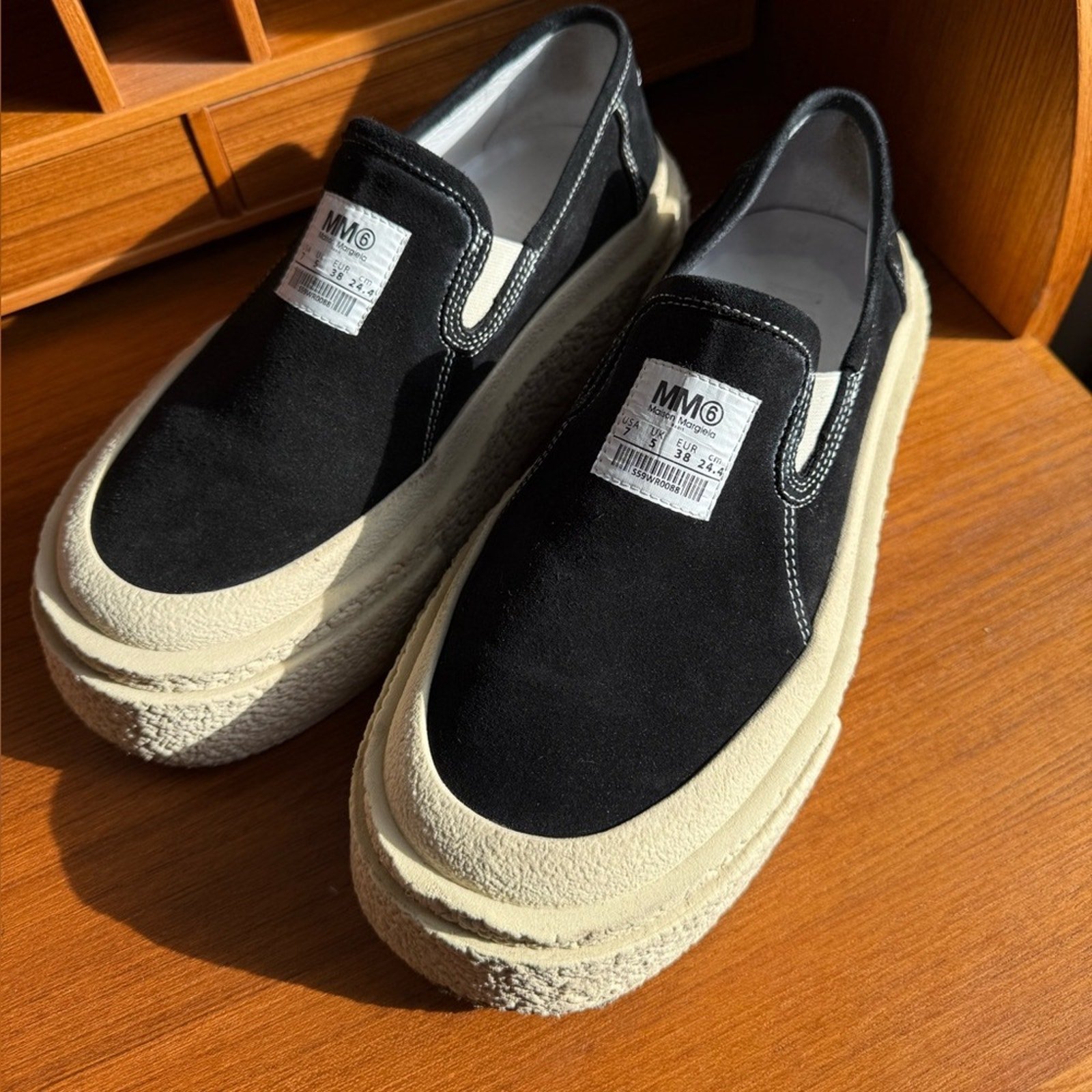 MM6 Maison Margiela - Suede platform slip-on sneakers