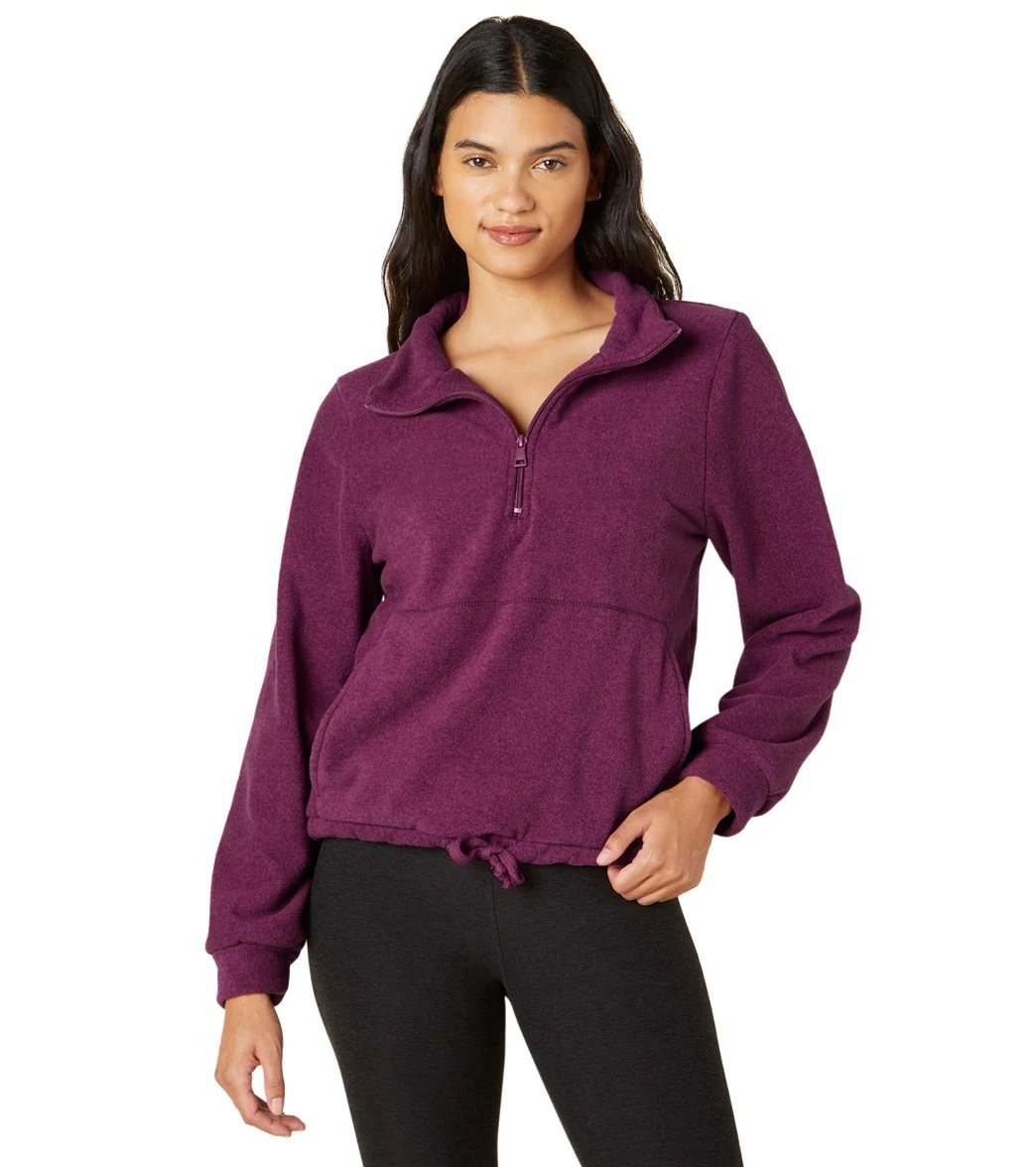 Beyond yoga New Terrain Pullover sz Large dark beet nwt