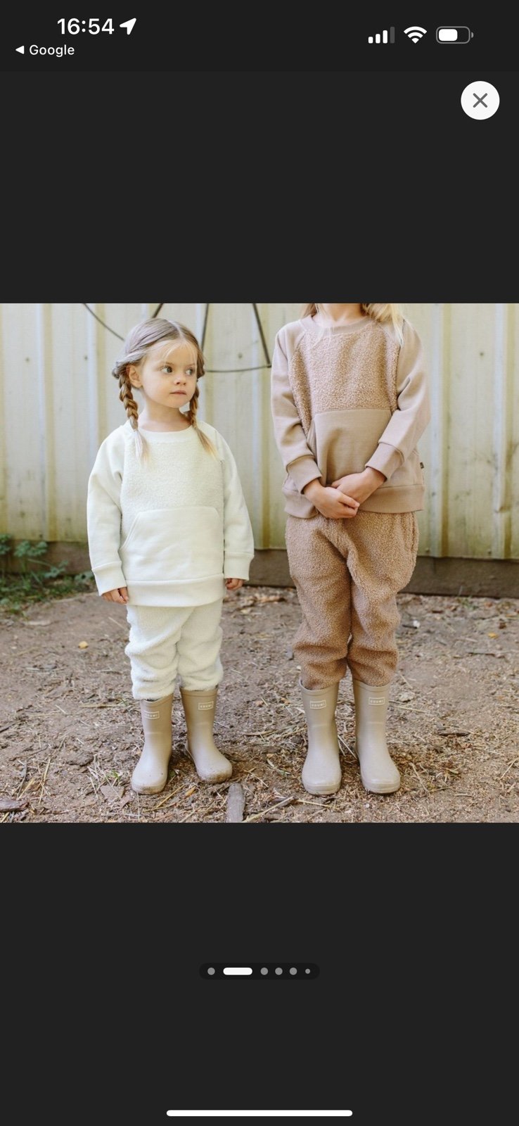 Goumikids Faux Shearling Organic Cotton Two-piece Sweatsuit