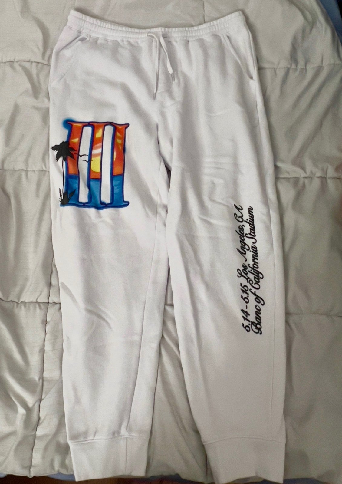 Twice 4th World Tour III ENCORE Official Merchandise - White Sweatpants SIZE XL