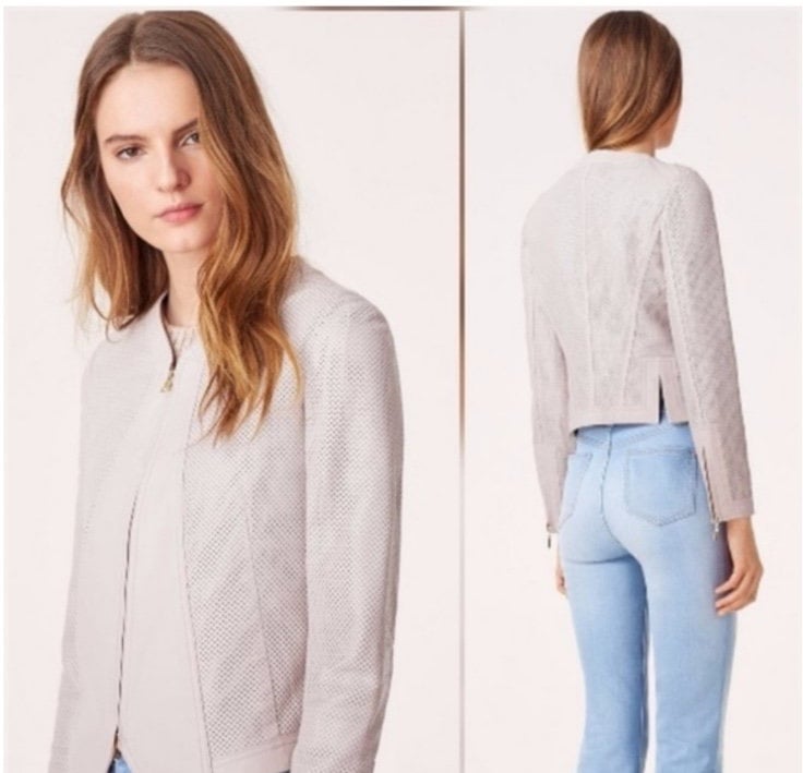 Tory Burch “Nikki” perforated 100% Lambs leather Jacket