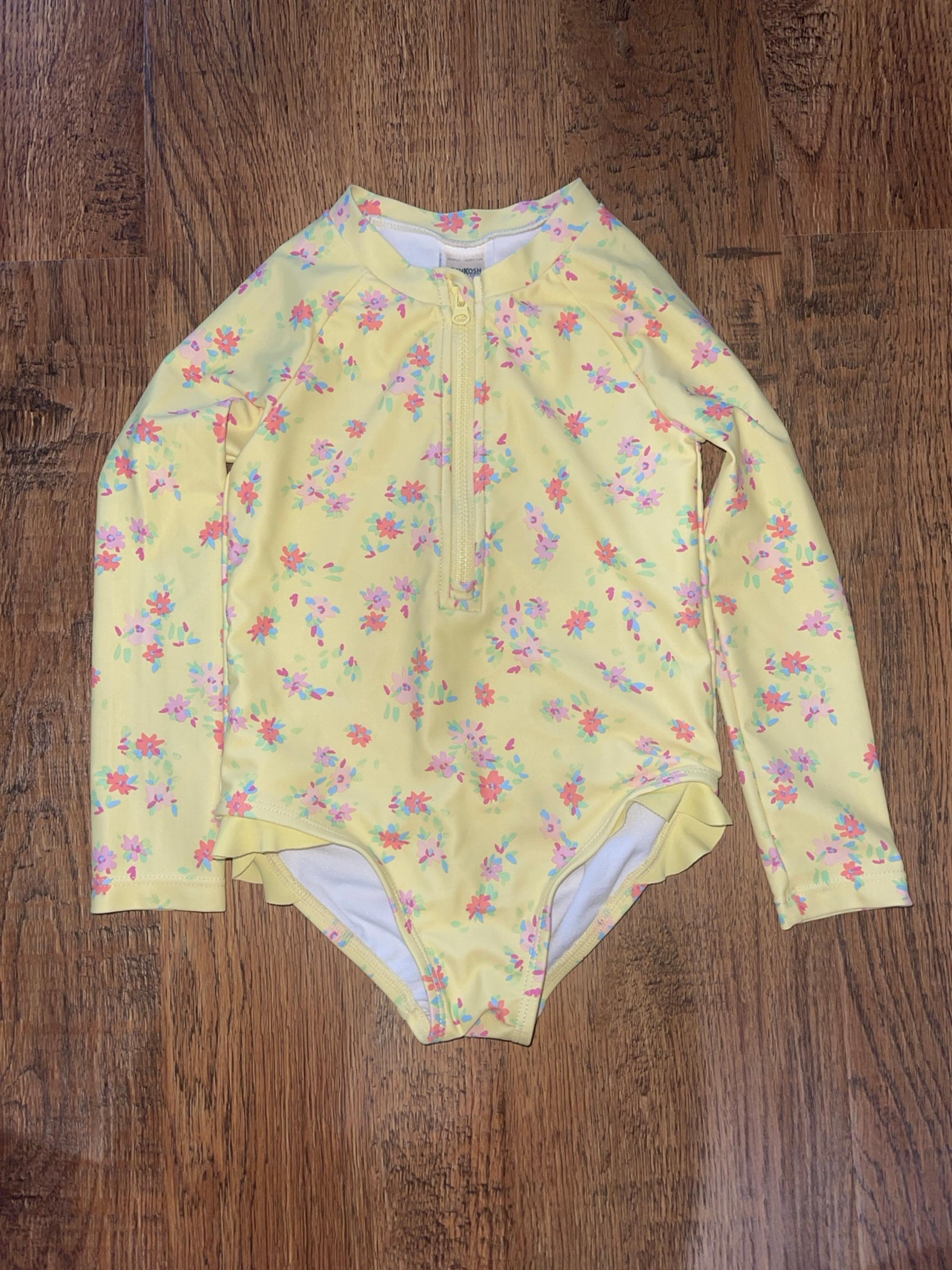 OshKosh B'gosh Yellow and Pink Rashguard Swimwear 2t
