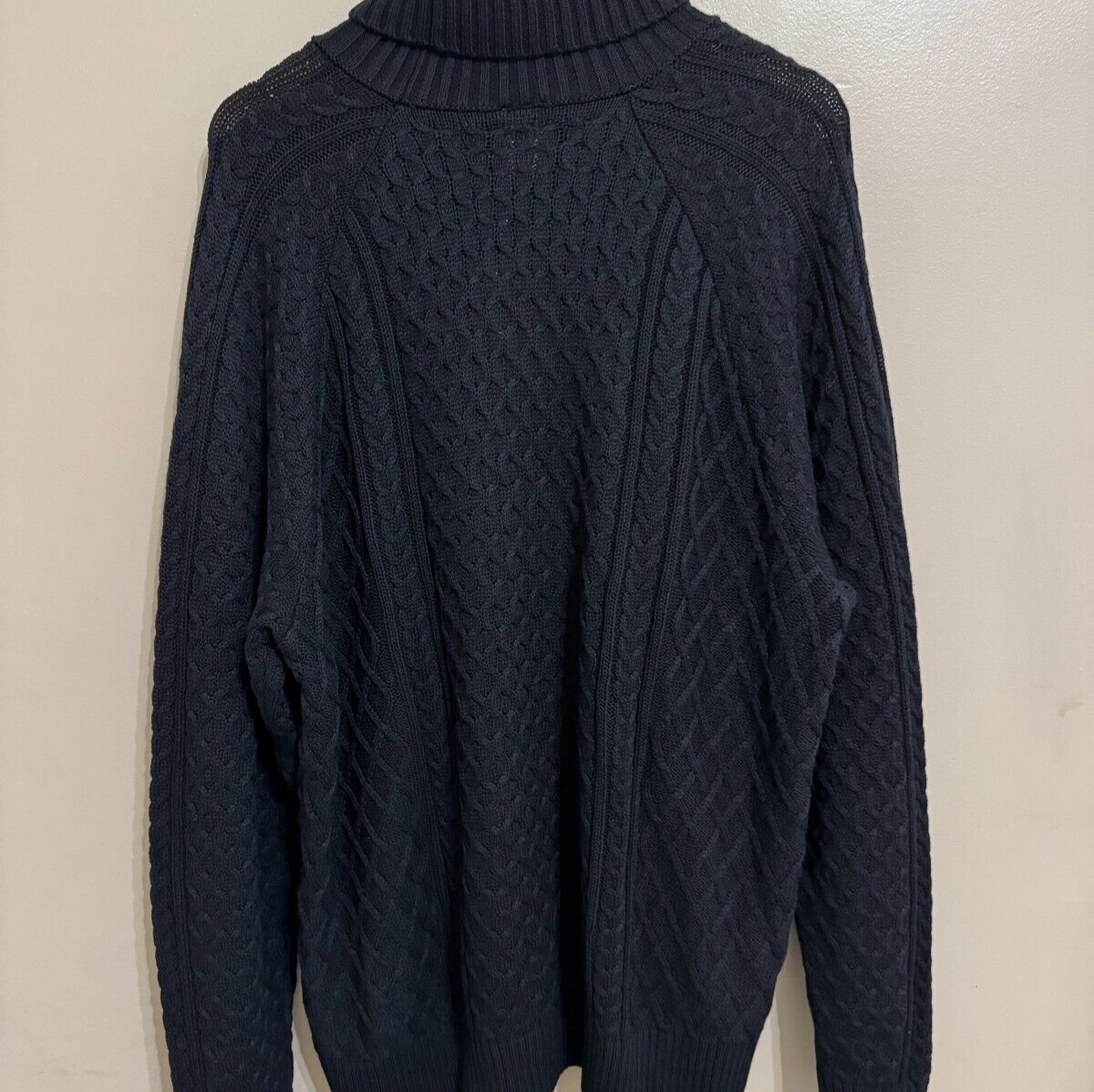 Nike Swoosh Life Cable Knit Turtleneck Sweater Black Mens Size XL FB7770-010 NEW