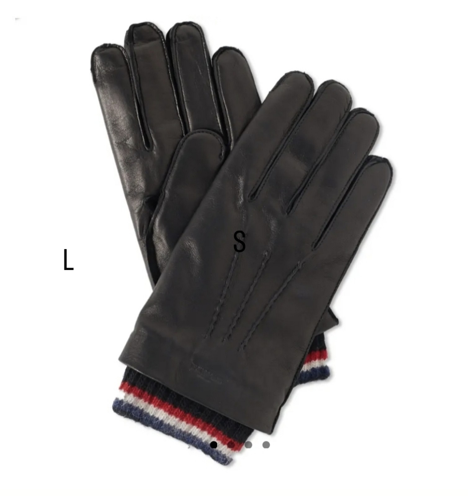 THOM BROWNE Exposed Seam Sheep Nappa Glove Black Size L