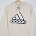 Adidas Women's Essential Outlined Logo French Terry Pullover Hoodie Cream Size