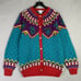 Vintage 100% Wool Knit Cardigan Sweater Fair Isle Pattern Jamaica L Category 1