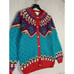 Vintage 100% Wool Knit Cardigan Sweater Fair Isle Pattern Jamaica L Category 1