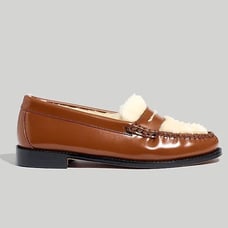G.H.BASS Women's Whitney Shearling Loafers Whiskey Brown Size US 6 (MSRP 175)