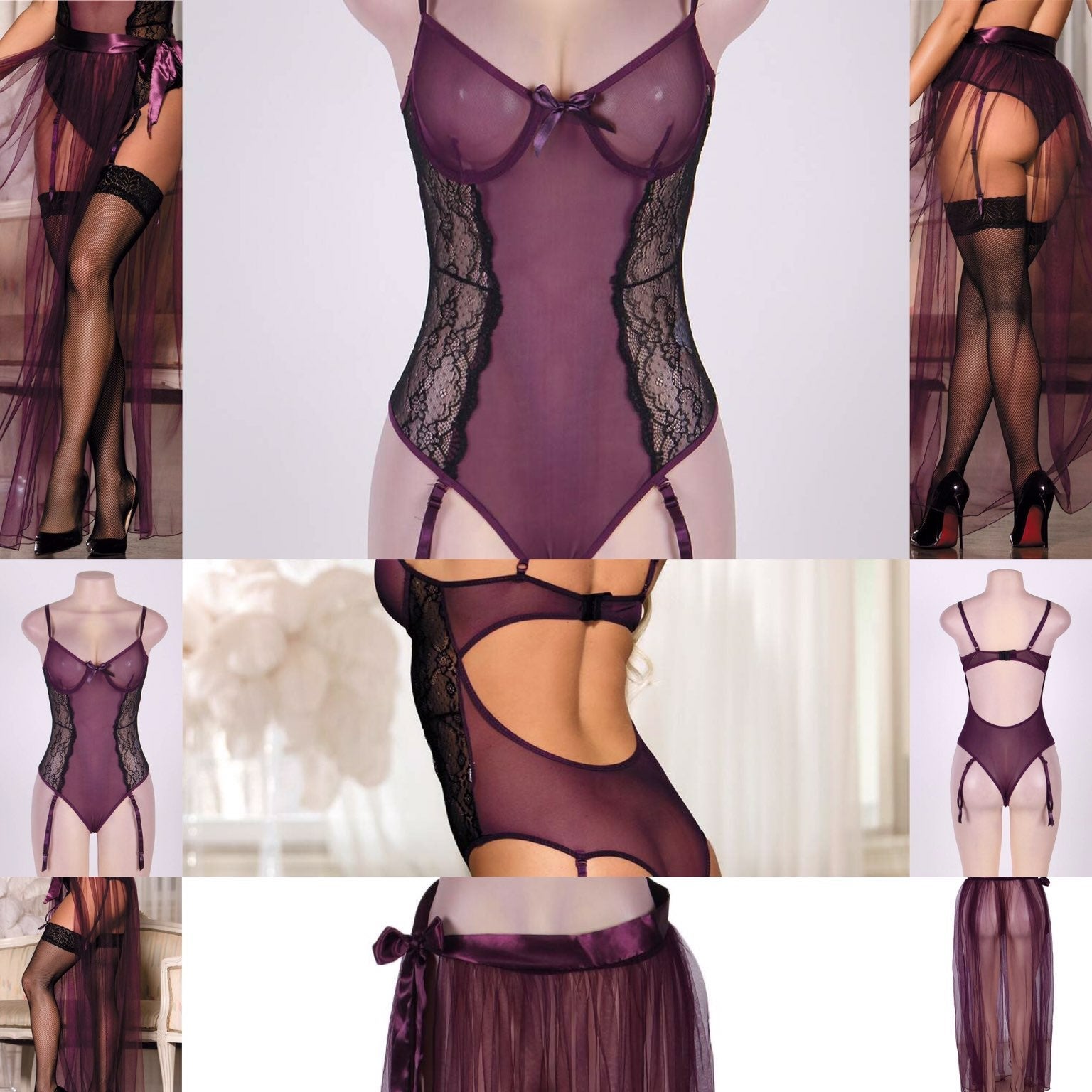 Poetical Purple Teddy and Skirt Set