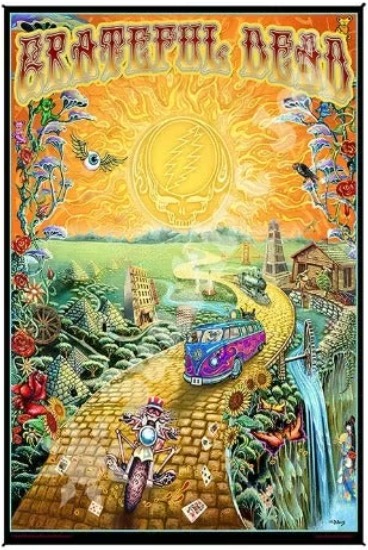 Grateful Dead Golden Road Tapestry by Mike DuBois ~ 30” x 45” ~ Brand New!