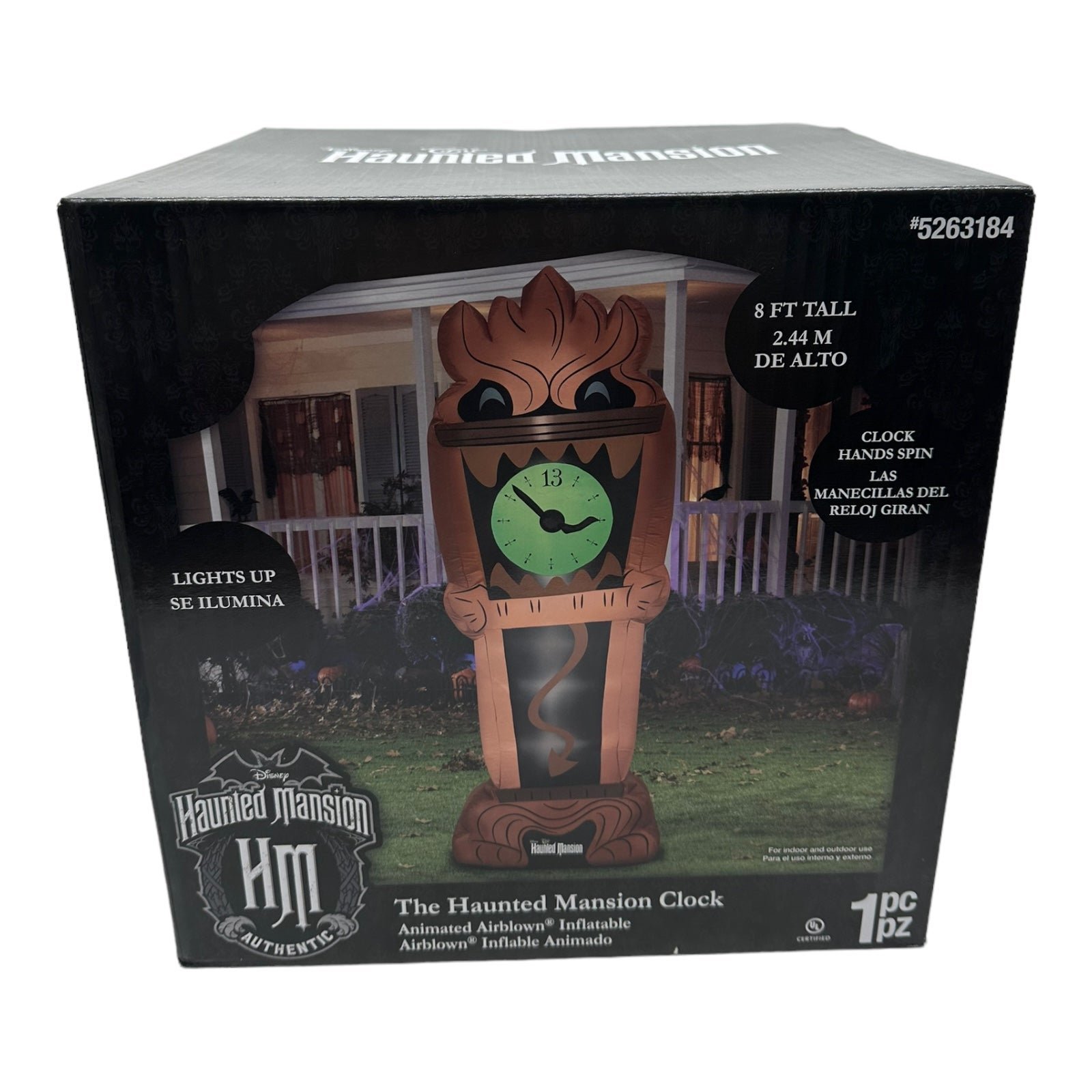 Halloween 2023 Disney 8' Inflatable Animated 13 Hour Haunted Mansion Clock Prop