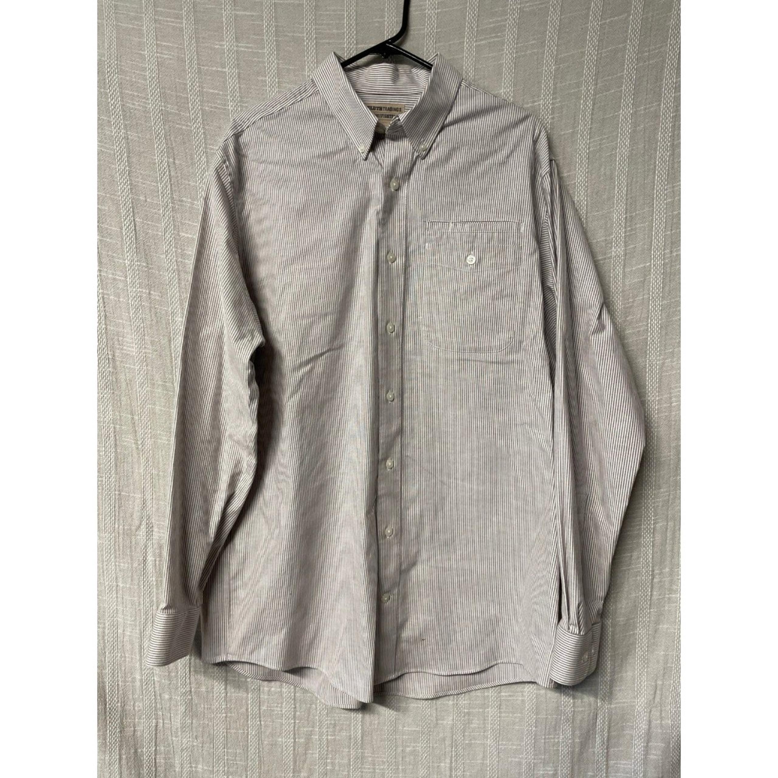 Duluth Trading Men's LTall pinstripe Button down long sleeve shirt