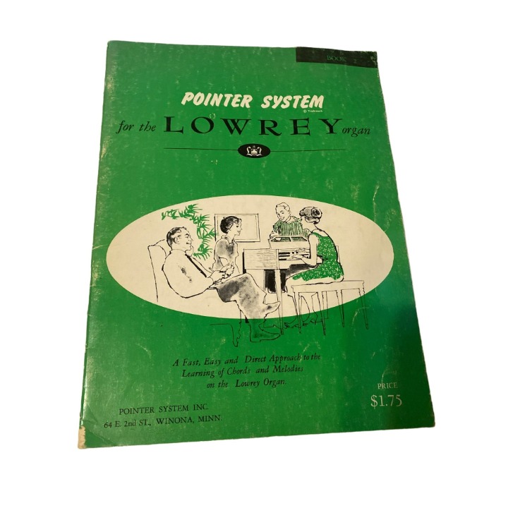 Vintage Pointer System Lowrey organ learning chords and melodies sheet music