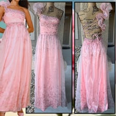 Lulus Decadent Dreamer Pink Floral Backless One-Shoulder Maxi Dress Size L