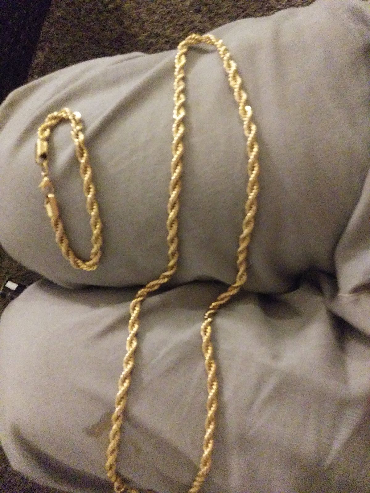 Men's 18k gold plated necklace and brace
