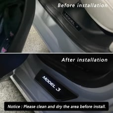 NEW 4PCS Tesla Model 3 2017-2022 Door Sill LED Protector Illuminated Front/Rear