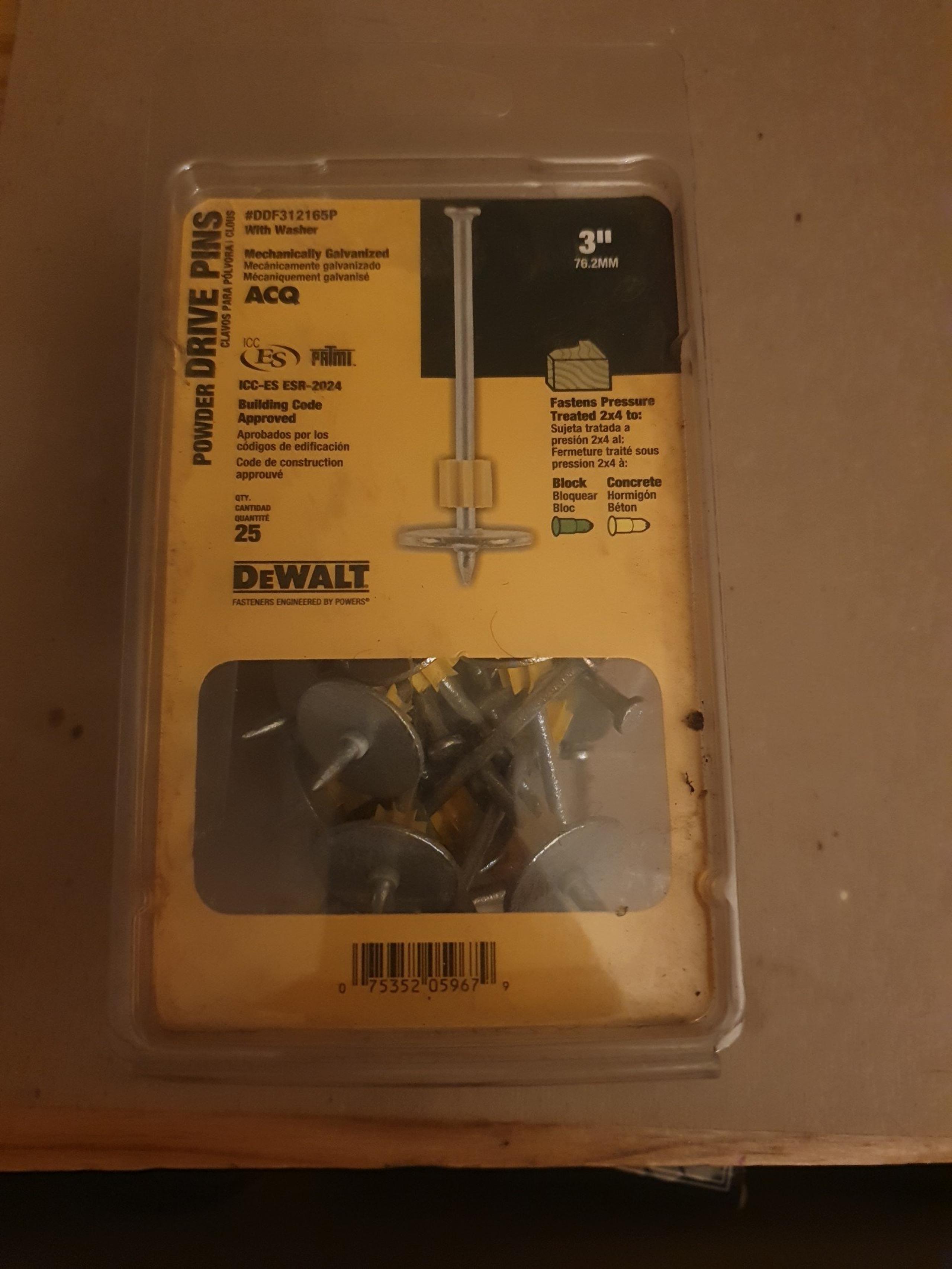 Dewalt powder drive pins