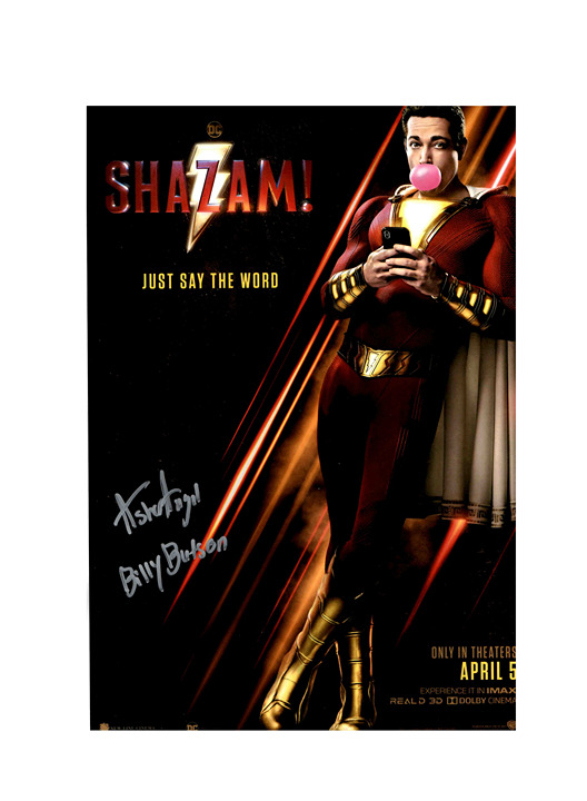 Asher Angel Signed Autograph 12x18 Shazam Photo
