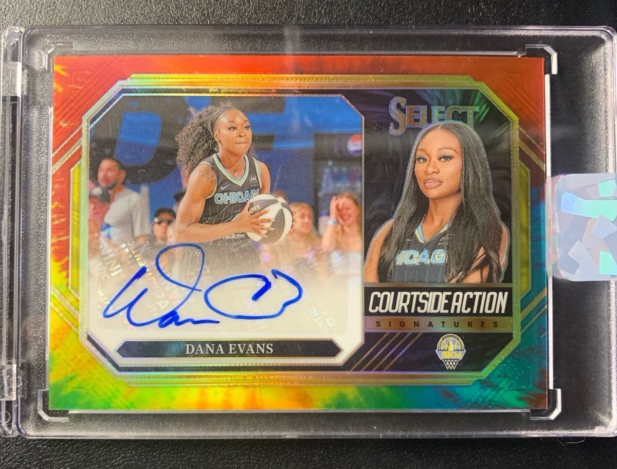 DANA EVANS 2024 WNBA SELECT COURTSIDE ACTION TYE DYE AUTO 01/25