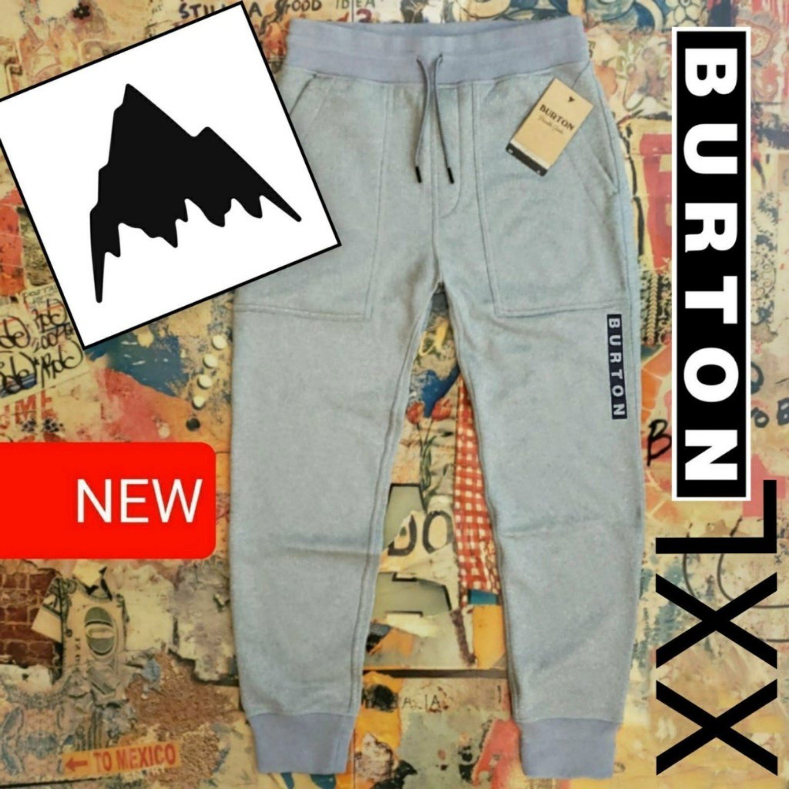 90 New Burton Mens Tech Fleece Joggers / Sweatpants! XXL