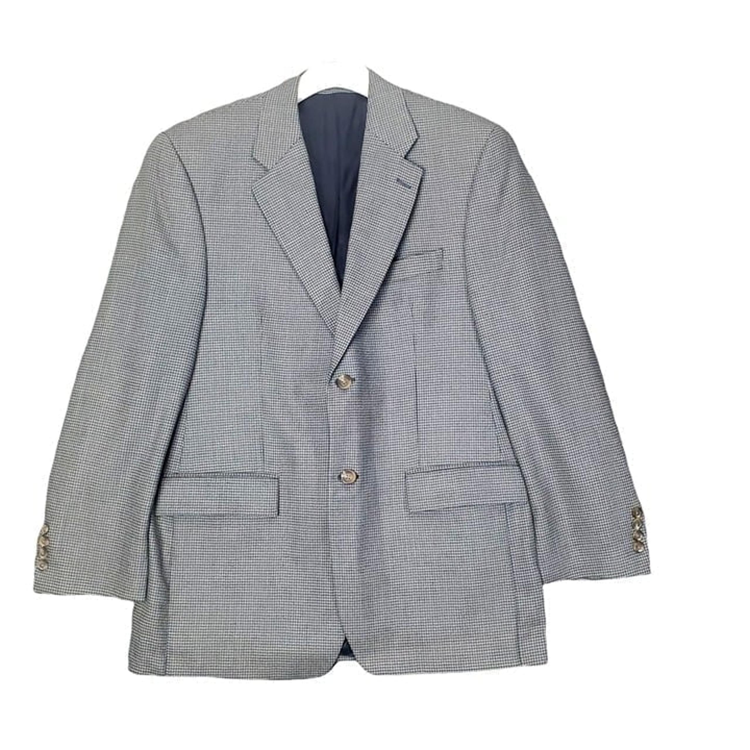 RALPH RALPH LAUREN Mens Sports Coat SZ 40R Jacket 100% Wool Micro Hounds Tooth
