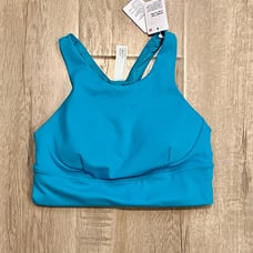 Lululemon Wunder Train Long Line Bra Turquoise Tide size 8 NWT