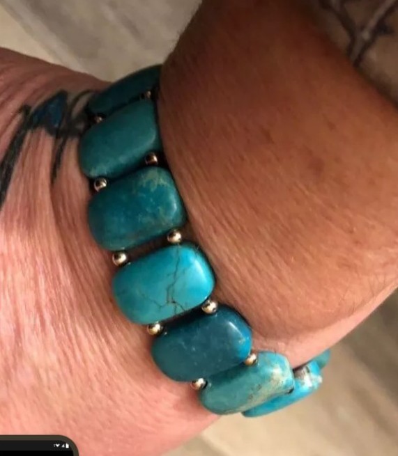 Vintage DTR MINE FINDS BY JAY KING BLUE TURQUOISE Chunky Bracelet 925 Silver