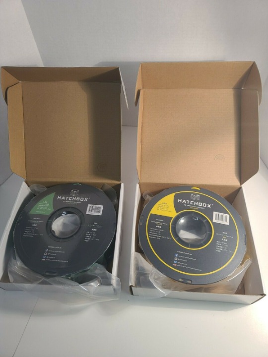 Lot Of Two HATCHBOX ABS 3.00MM And 1.75MM 3D Printer Filament 1 Kg Pre Spool