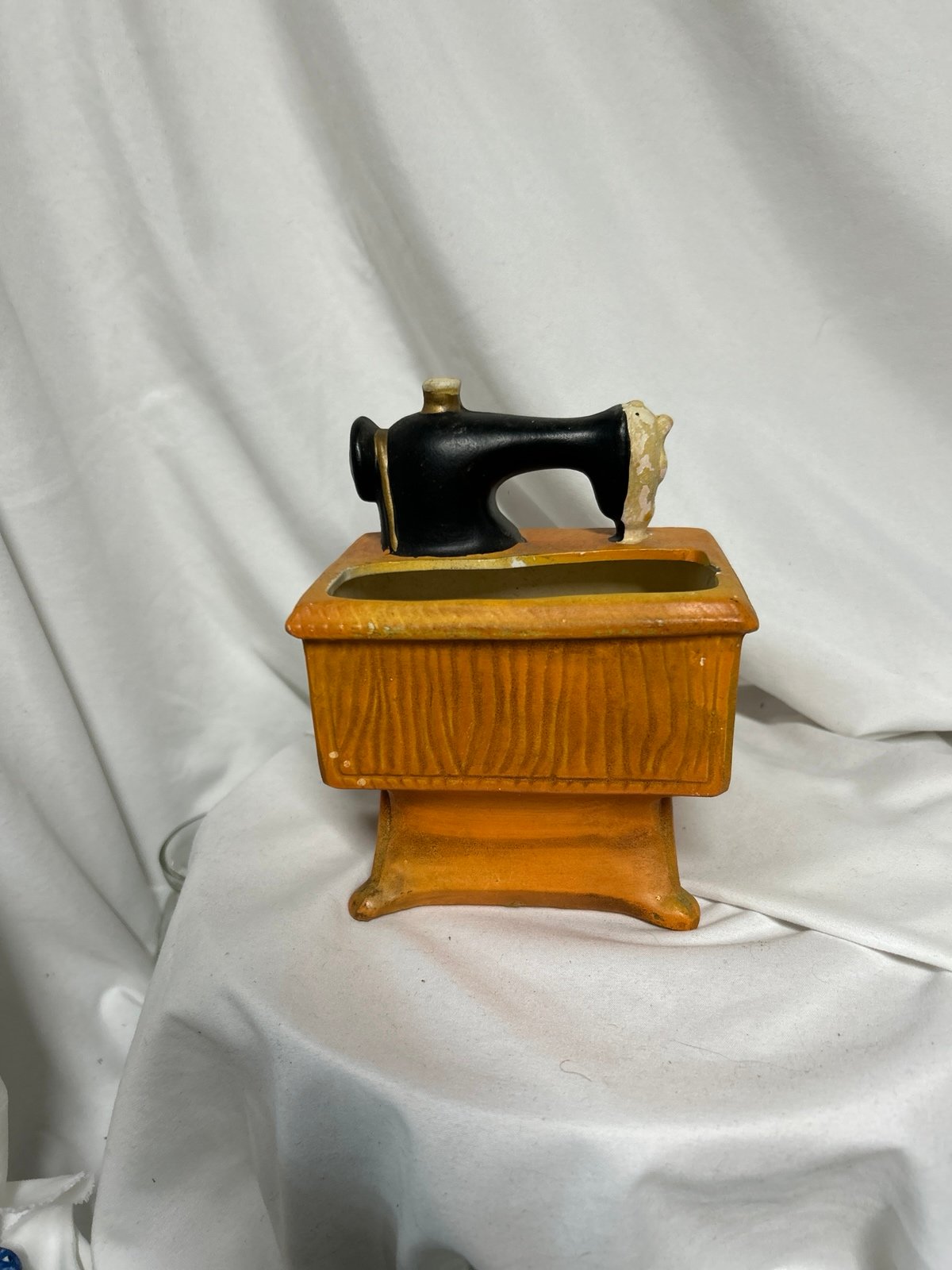 Vintage Japanese made by Inarco ceramic planter made to look like an old sewing