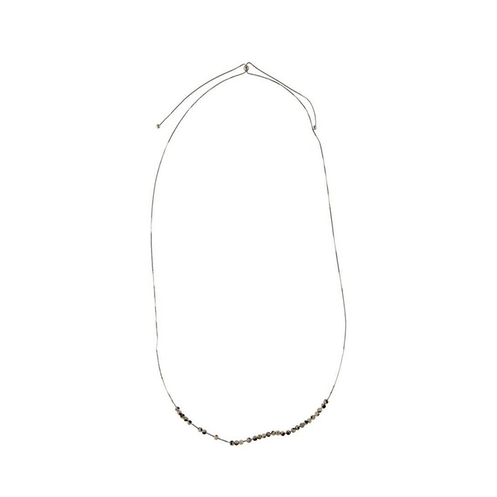 NEW BOTTEGA VENETA JASPER NECKLACE BEADED CHAIN Sterling Silver