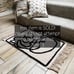 Small Rug Abstract Face Drawing, Boho Matt, Beige and Black Rug, Cotton
