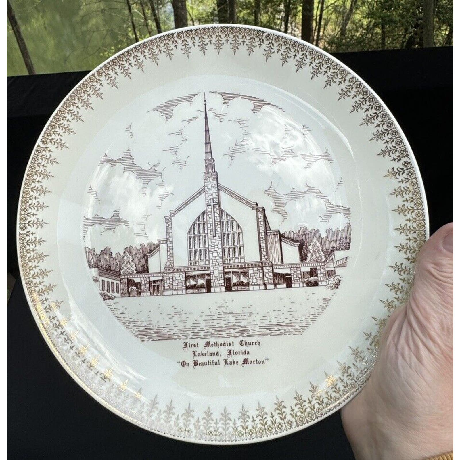 First Methodist Church Lakeland Florida On Lake Morton Plate -A53