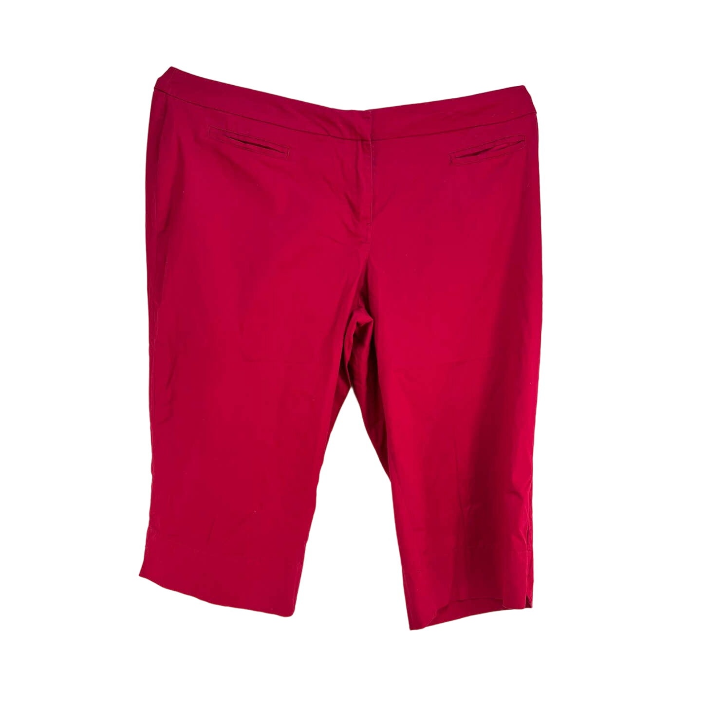 Avenue Signature Chino Cotton Capri Red Pants