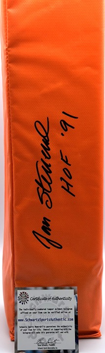 Jan Stenerud Signed BSN Orange Endzone Football Pylon w/HOF'91 - (SCHWARTZ COA)