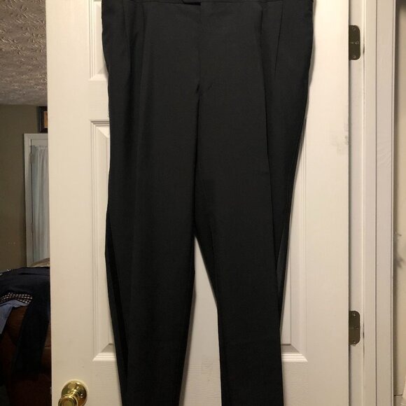 GERALD AUSTIN BIG & TALL MEN'S NEW 65%POLYESTER 35%WOOL TUXEDO PANTS SIZE:43/32